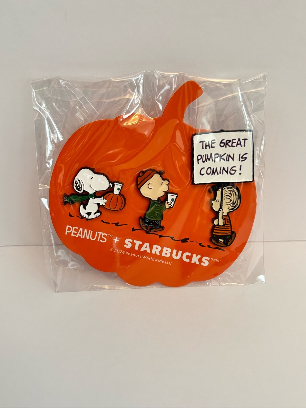 Starbucks x Peanuts Snoopy 2026 Pumpkin Enamel Pin Set